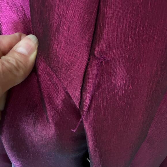 Mac Duggal Formal Dress Size 4 Magenta Taffeta Plunge Neck Trumpet Skirt HOCO - Picture 8 of 10